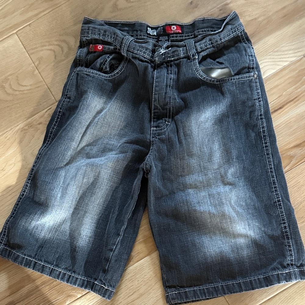 South Pole faded black jean shorts